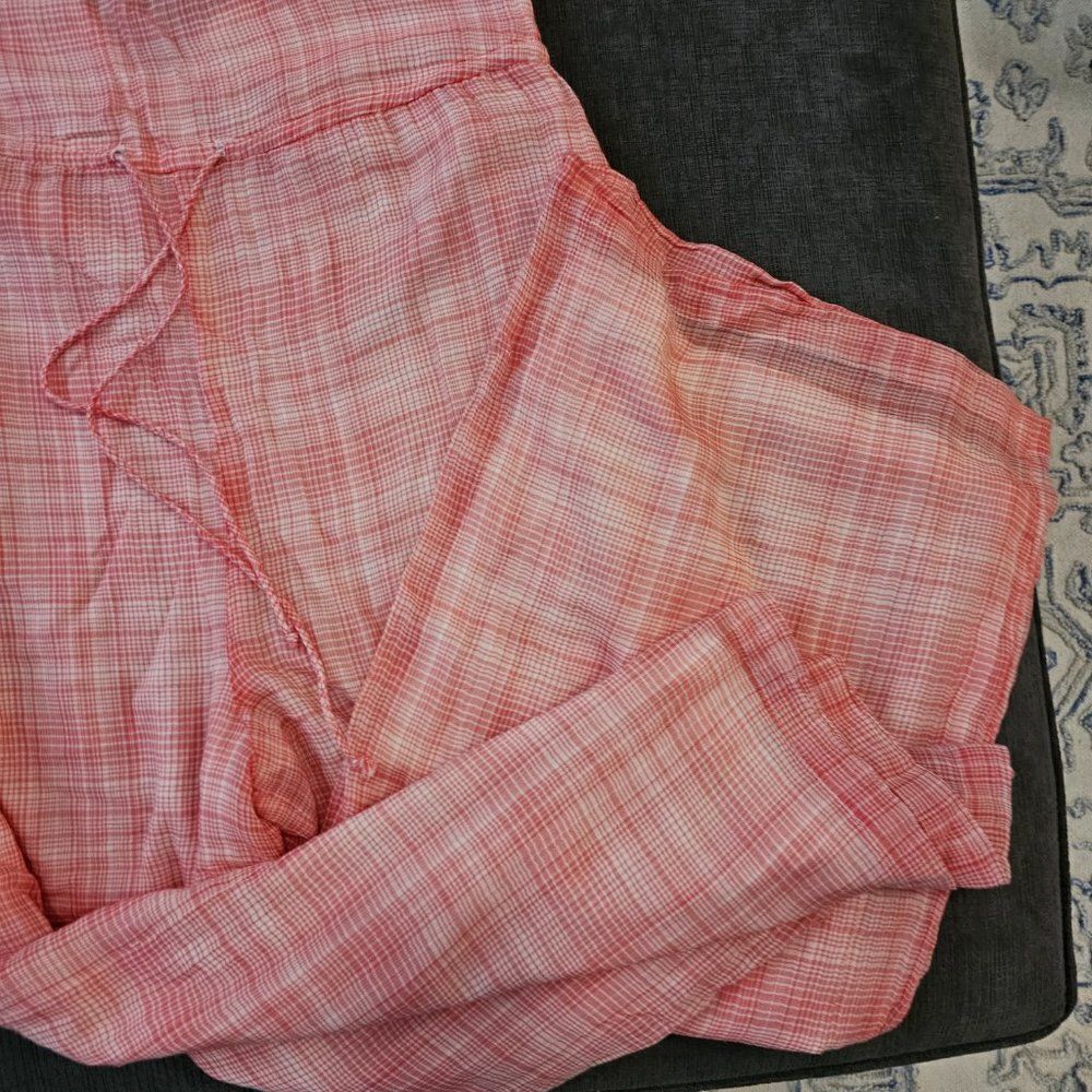 Urban Outfitters Women's Pink Sleeveless Audra Gingham Wide Leg Jumpsuit Size XS - Picture 7 of 15